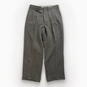 Vtg 80s Yves Saint Laurent Pleated Dress Relaxed Lined Gray Rayon Pants (33x32)